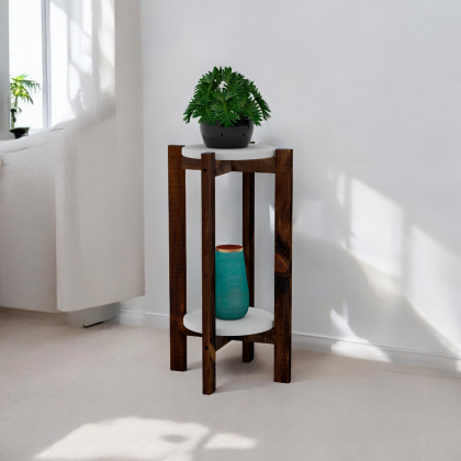 Mesa Lateral 33x60cm Roble/Blanco