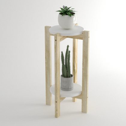 Mesa Lateral 33x60cm Natural/Blanco